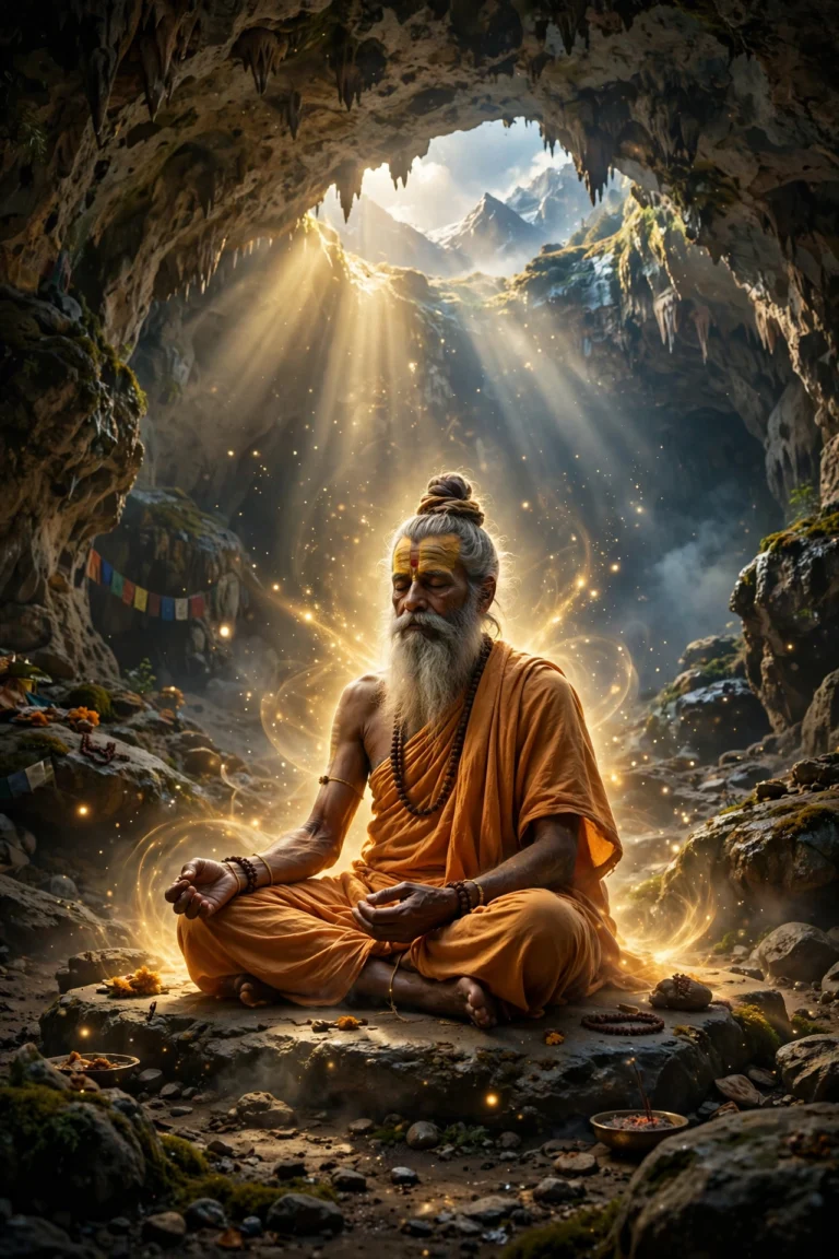 Ancient Vedic Sage in Deep Meditation