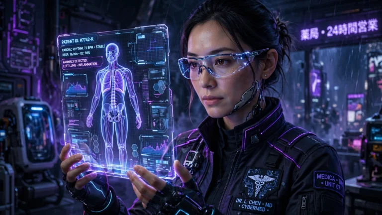 Cyberpunk Futuristic Doctor Illustration