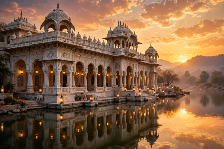 Royal Indian Palace at Sunset